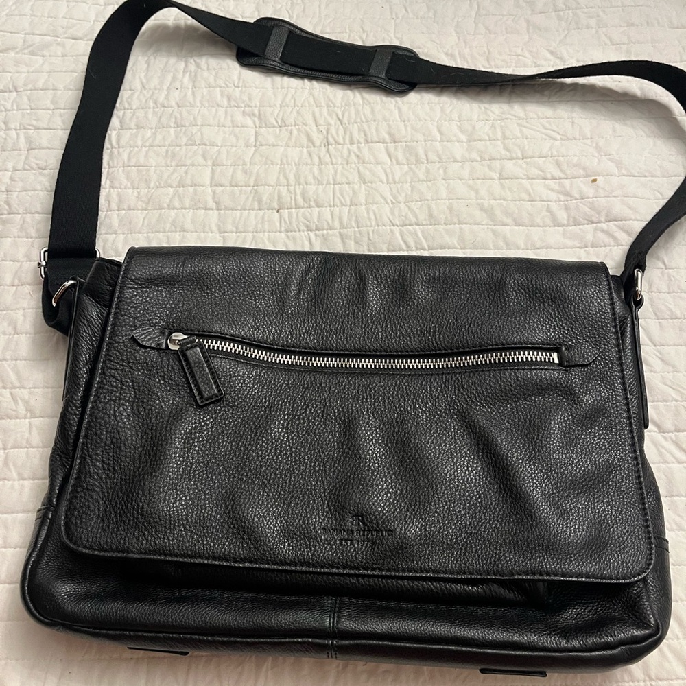 Banana Republic Greyson Leather Messenger Laptop Bag
